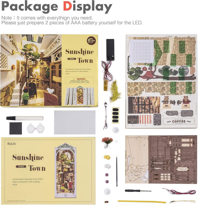 Kit de construction en bois Book Nook – Sunshine Town 