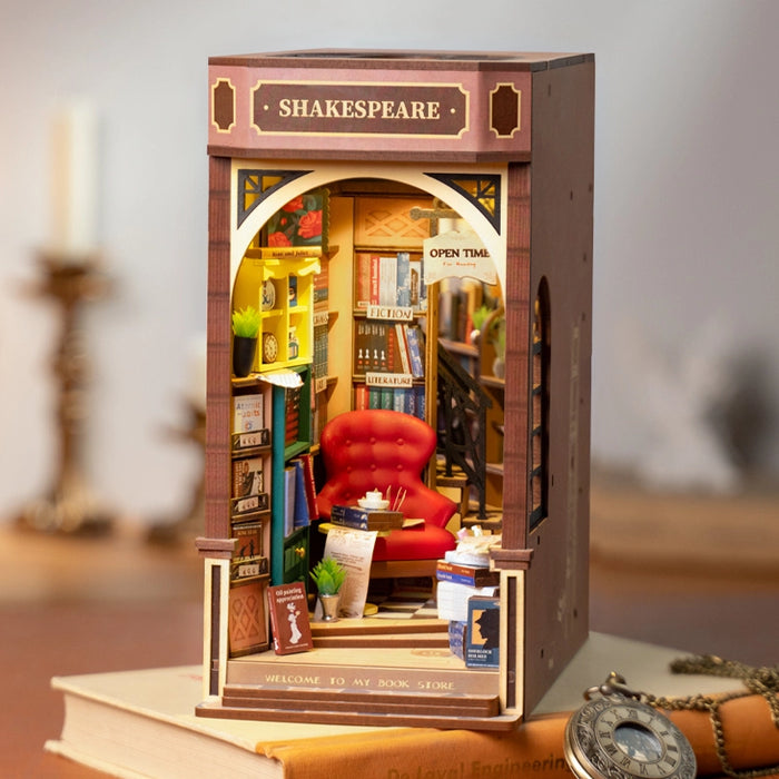 Kit de construcción de madera Book Nook – Librería 