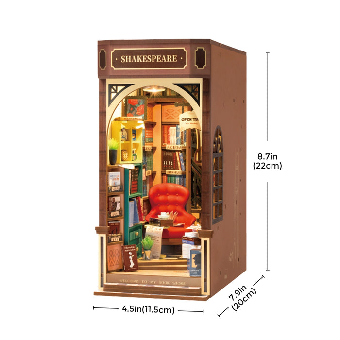 Kit de construcción de madera Book Nook – Librería 