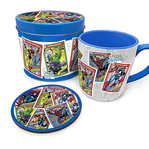 Marvel Retro Geschenkset mit Becher und Untersetzer