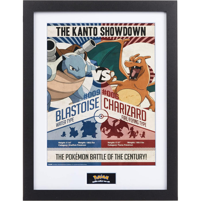 Stampa artistica Pokémon "Red vs Blue" - Blastoise vs. Charizard (30x40cm)