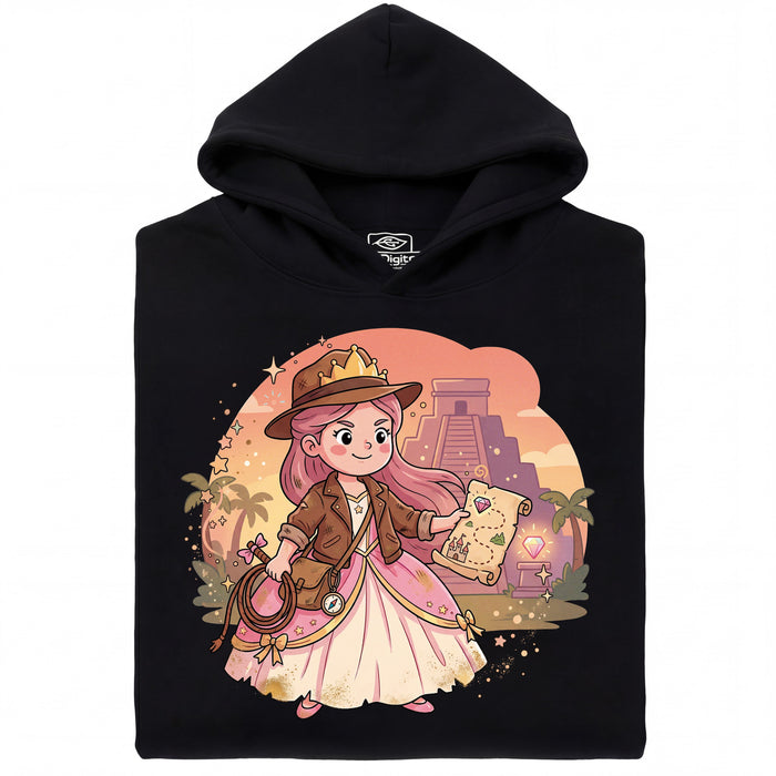 Nerdy Princess &amp; The Lost Temple - Main view Hoodie Black