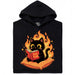Gato Negro Leyendo "Evil Plans" - Planes Malvados con Estilo - Vista Principal Sudadera Negro