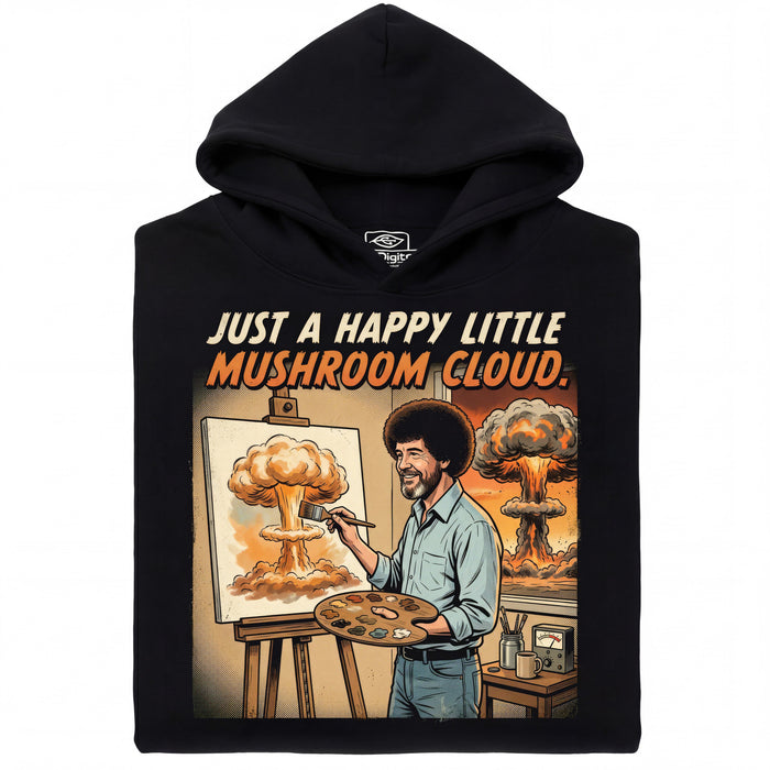 Happy Little Mushroom Cloud - Main view Hoodie Black