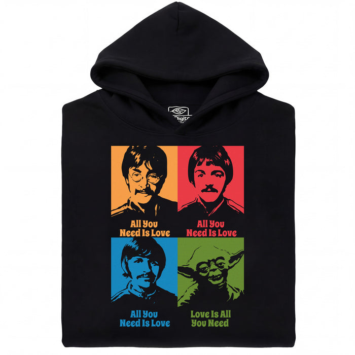 Love is all you need - Vista principal Sudadera Negro
