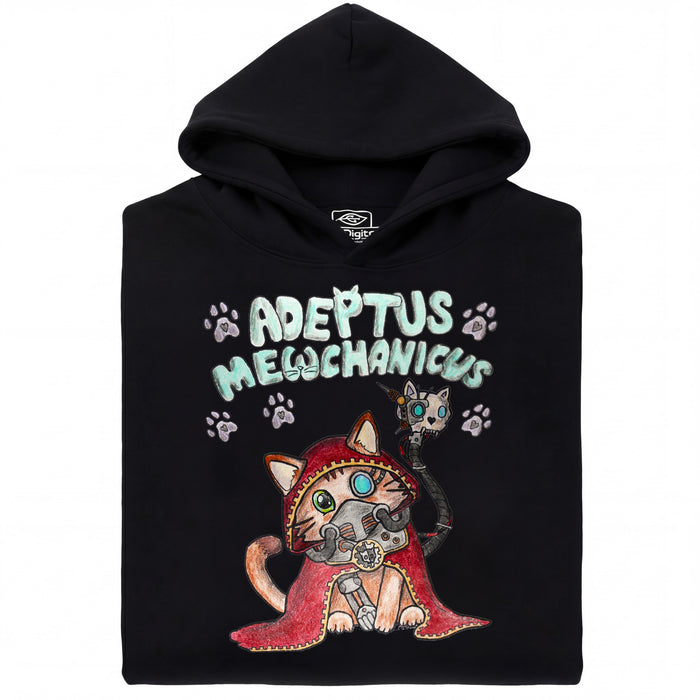Adeptus Meowchanicus - Front view Hoodie Black