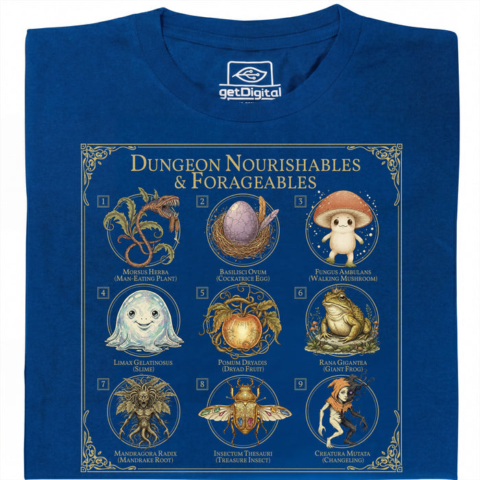 Dungeon Nourishables - Main view T-shirt Blue