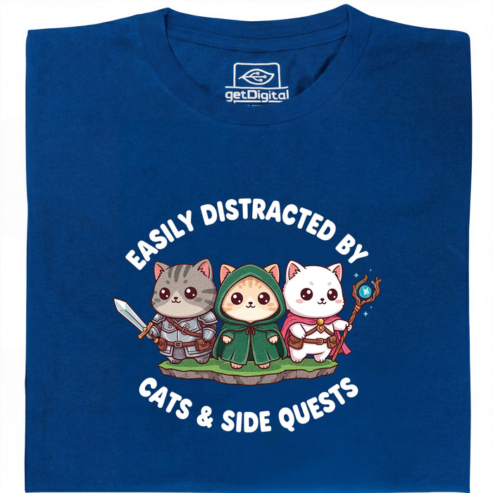 Cats &amp; Sidequests - Vista principale T-Shirt Blu