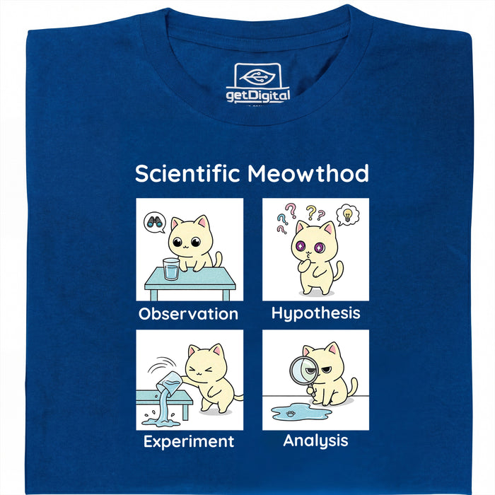 Scientific Meowthod - Main view T-shirt Blue