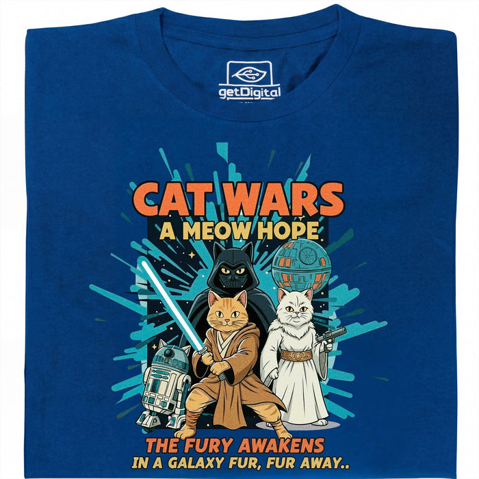 Cat Wars - A Meow Hope - Hoofdaanzicht T-Shirt Blauw
