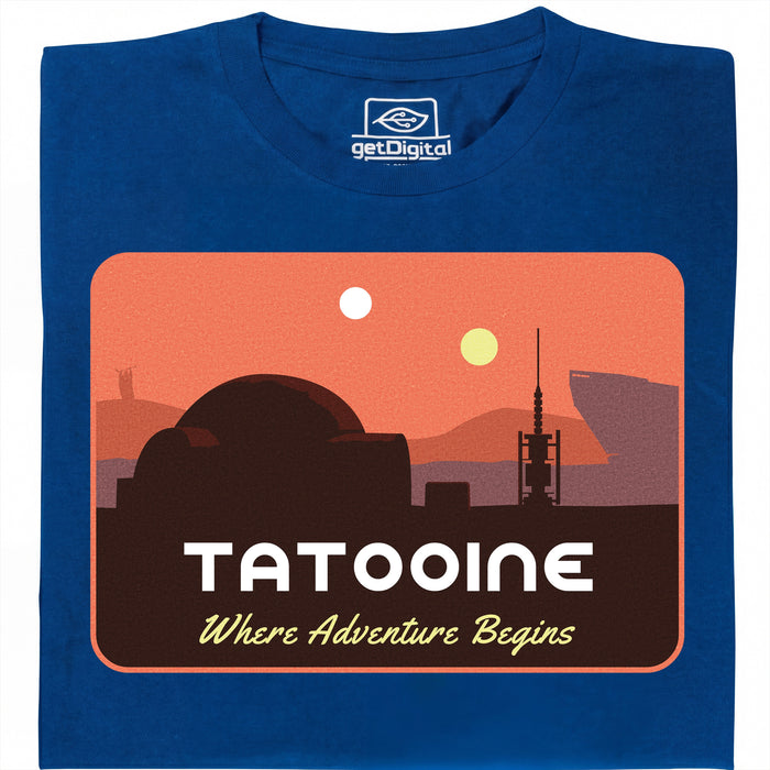 Where Adventure Begins - Vista principal Camiseta Azul