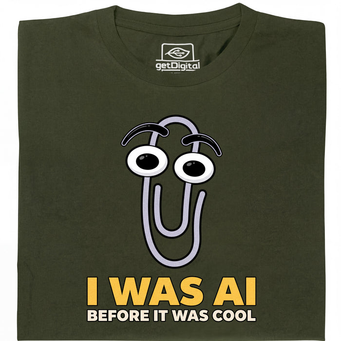 I Was AI Before It Was Cool - Hoofdweergave T-Shirt Donkergroen