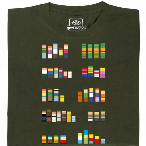Pixel Legends of TV - Hauptansicht T-Shirt Dunkelgrün