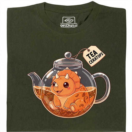 Tea-Ceratops - Main view T-Shirt Dark Green