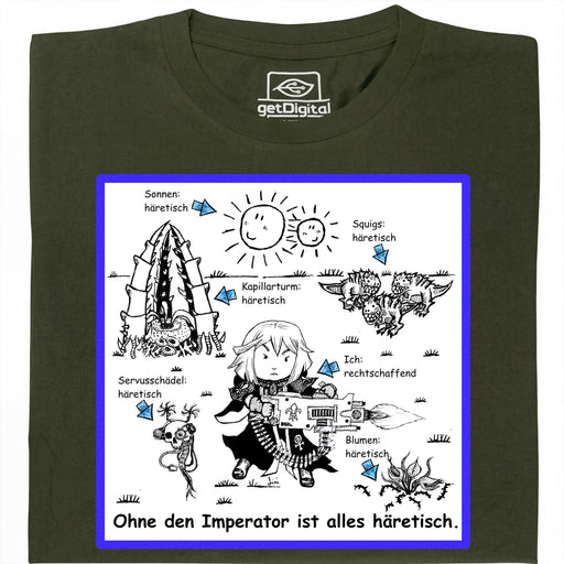 Alles Häretisch! - Hauptansicht T-Shirt Dunkelgrün