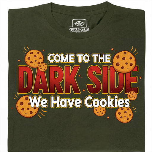 Come to the Dark Side - We Have Cookies - Vista principale T-shirt Verde Scuro