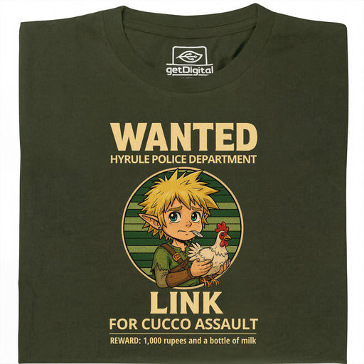 Wanted for Cucco Assault - Vista Principal Camiseta Verde Oscuro