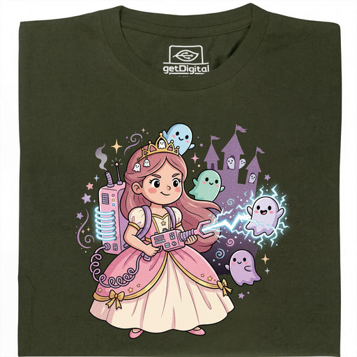 Nerdy Princess &amp; The Glitter Ghosts - Vista principal Camiseta Verde oscuro