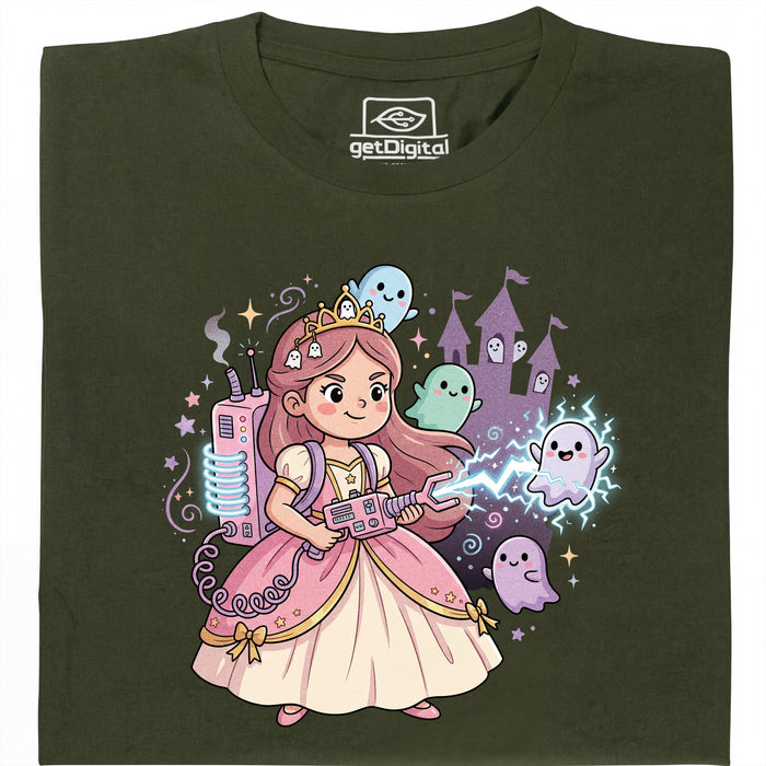 Nerdy Princess &amp; The Glitter Ghosts - Vista principale T-Shirt Verde scuro