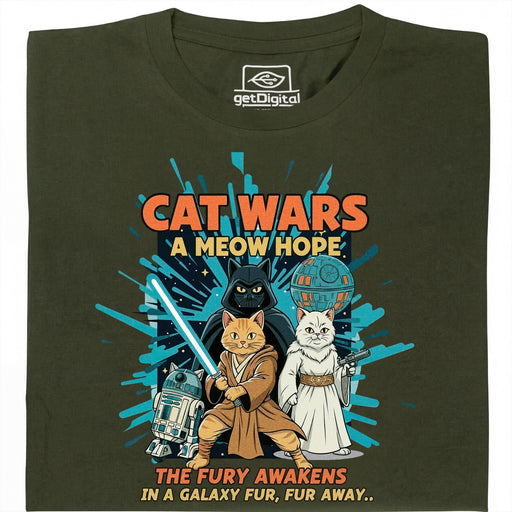 Cat Wars - A Meow Hope - Vista principal Camiseta Verde oscuro