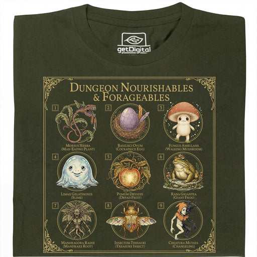 Dungeon Nourishables - Hoofdweergave T-shirt Donkergroen
