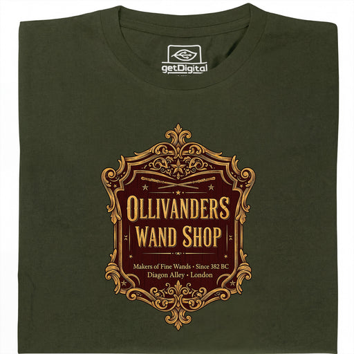 Ollivanders Wand Shop - Hauptansicht T-Shirt Dunkelgrün