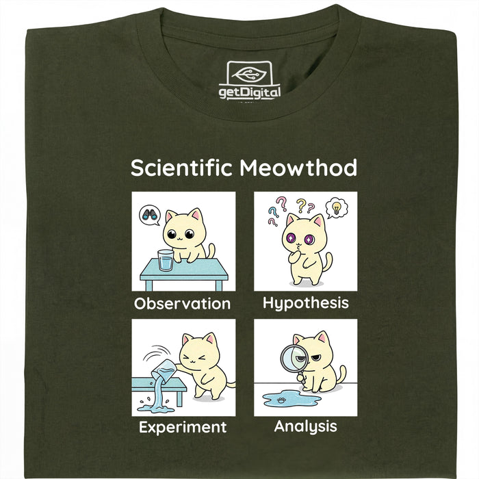 Scientific Meowthod - Main view T-shirt Dark Green