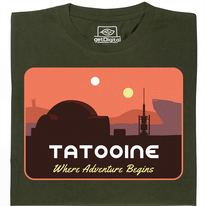 Where Adventure Begins - Vista principal Camiseta Verde Oscuro