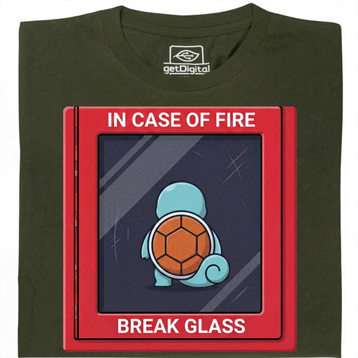 In Case of Fire - Break Glass - Vista principale T-Shirt Verde Scuro