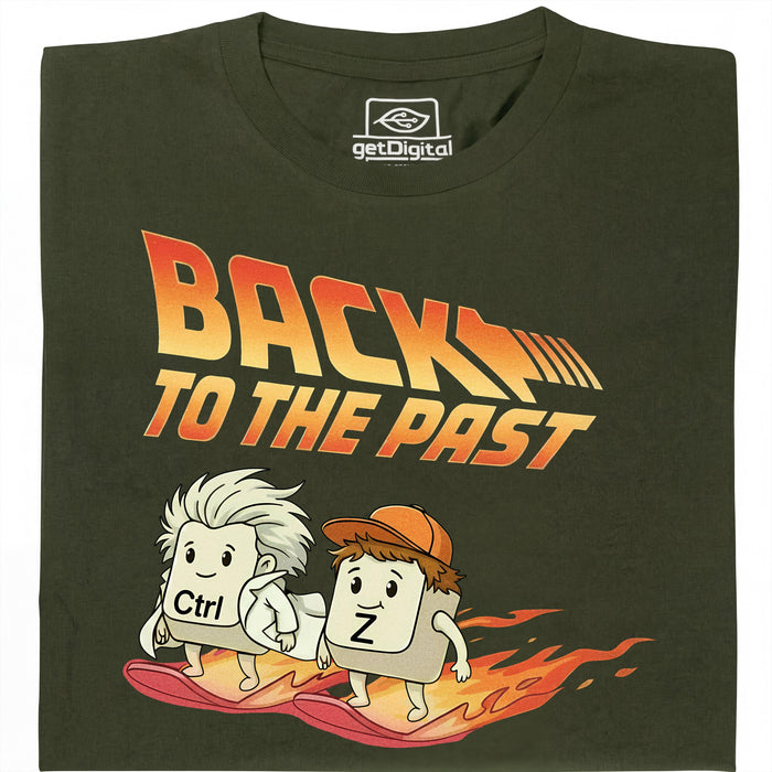 Back to the Past - Hoofdweergave T-shirt Donkergroen
