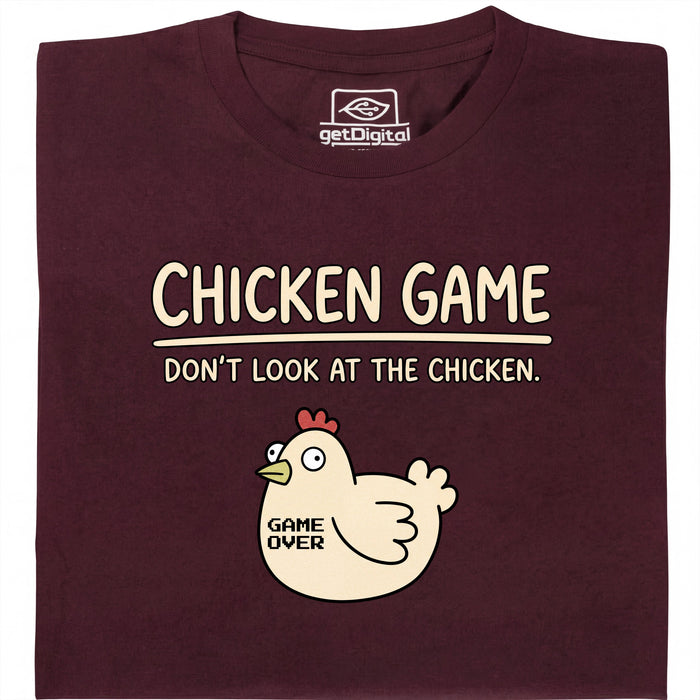 Chicken Game - Vue principale T-Shirt Rouge Foncé