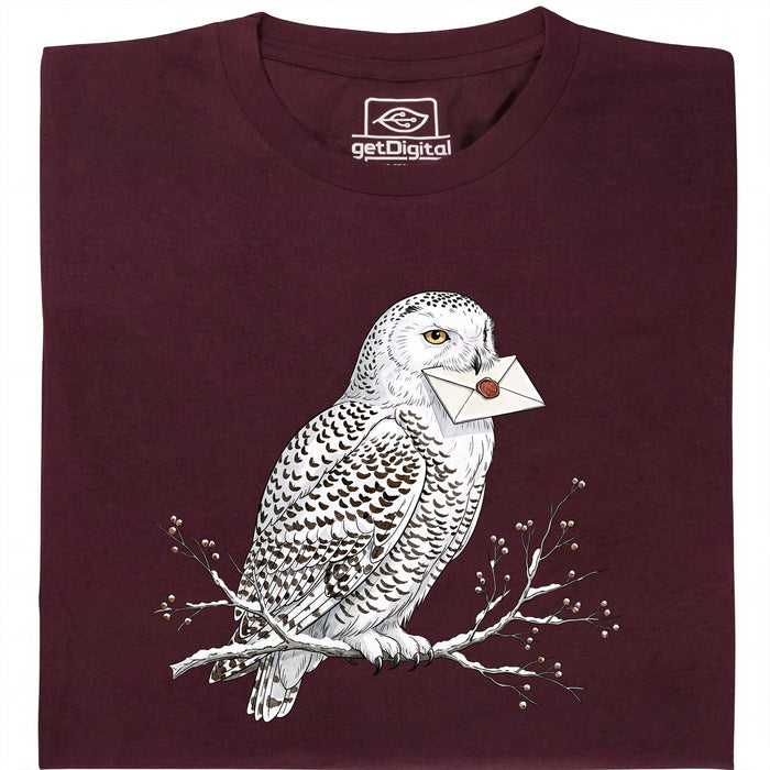 Owl Courier - Vue principale T-Shirt Rouge foncé