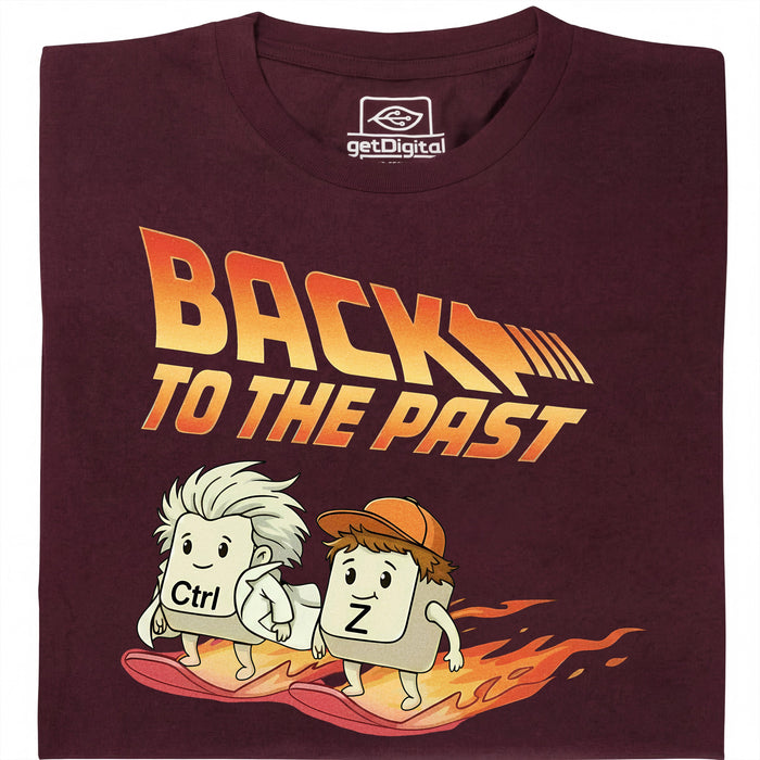 Back to the Past - Hoofdweergave T-shirt Donkerrood