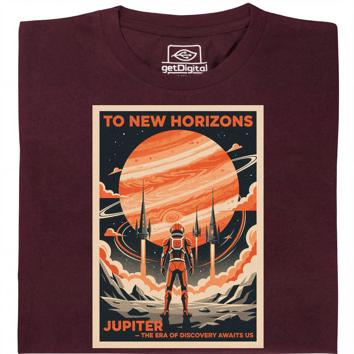 To New Horizons - Vista principale T-shirt Rosso scuro