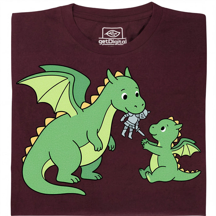 Dragon Parenting - Vista principal Camiseta Rojo Oscuro