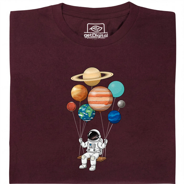 Cosmic Swing - Vista principale T-shirt Rosso Scuro