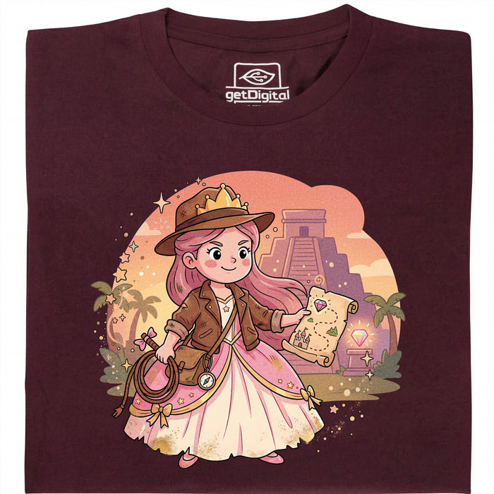 Nerdy Princess &amp; The Lost Temple - Main view T-shirt Dark Red