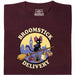 Broomstick Delivery - Il Gatto Prende in Mano il Servizio di Consegna - Veduta principale T-Shirt Rosso Scuro