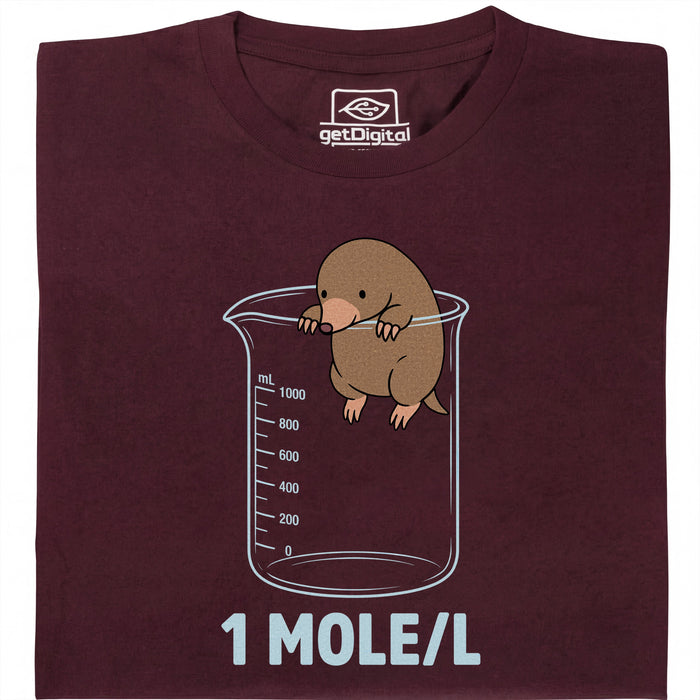 One Mole per Liter - Vue principale T-Shirt Rouge Foncé