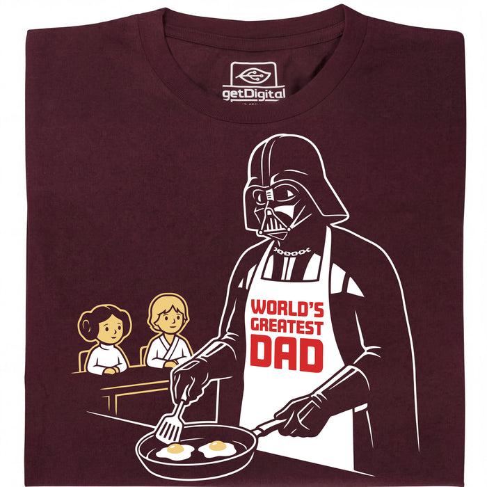 World's Greatest Dad - Hoofdweergave T-shirt Donkerrood