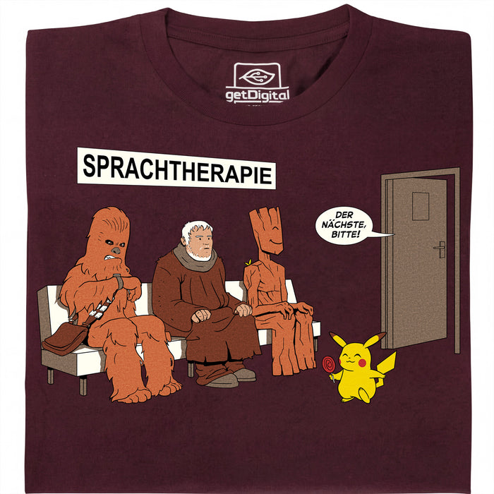 Spraaktherapie - Hoofdweergave T-Shirt Donkerrood