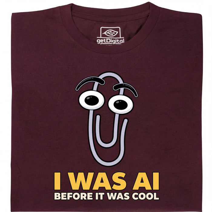 I Was AI Before It Was Cool - Hoofdweergave T-Shirt Donkerrood