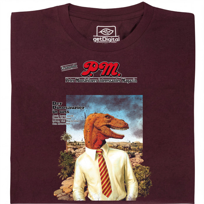 P.M. Magazine 11/1978 Le Dinosaure en Nous - Vue principale T-Shirt Rouge Foncé