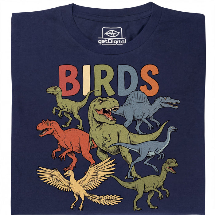 BIRDS - Vue de face T-Shirt Bleu Marine