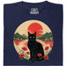 Sunset Cat  - Main View T-Shirt Navy Blue