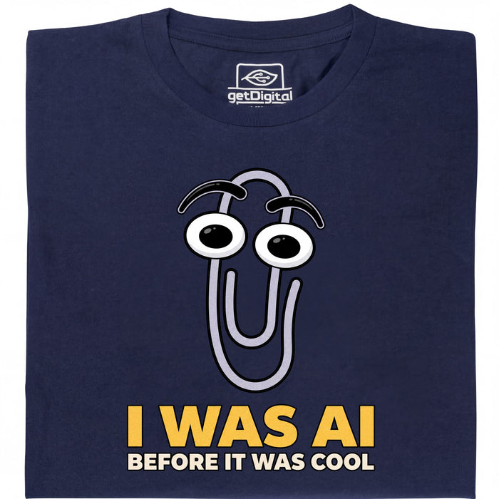 I Was AI Before It Was Cool - Hoofdweergave T-Shirt Marineblauw