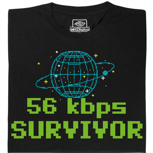 56kbps Survivor - Vista principale T-Shirt Nero