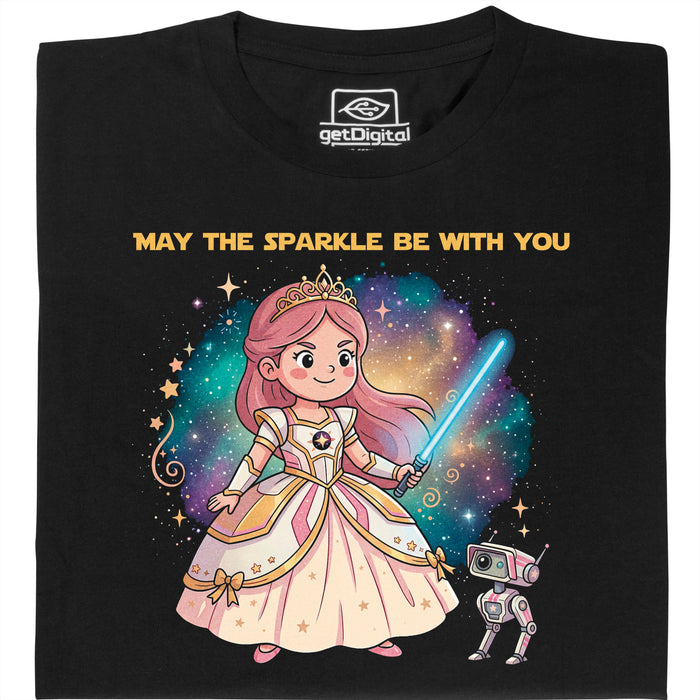 Princess &amp; The Sparkle - Vista principale T-Shirt Nero