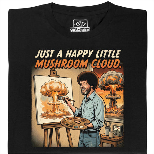 Happy Little Mushroom Cloud - Vue principale T-Shirt Noir