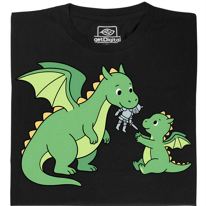 Dragon Parenting - Vista principal Camiseta Negro